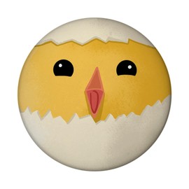 Chick in Egg Magnet Round Cute Magnet Round for the Fridge for Attaching Photos, Postcards or Household Plan for Real Farmers