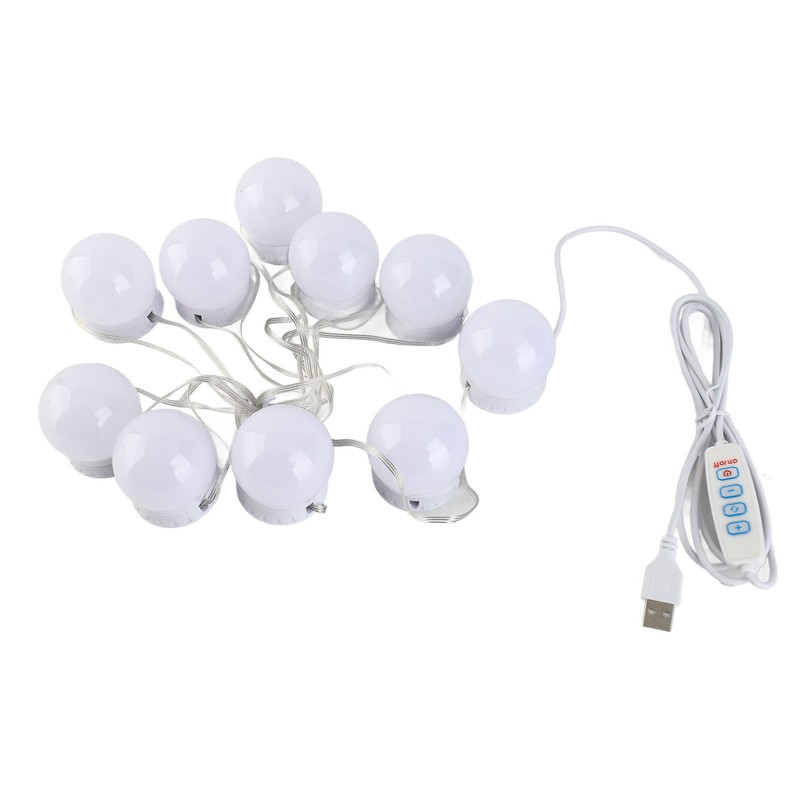 LED Makeup Mirror Lights Dimmable Bulb Warm/Cold Tones Dressing Mirror