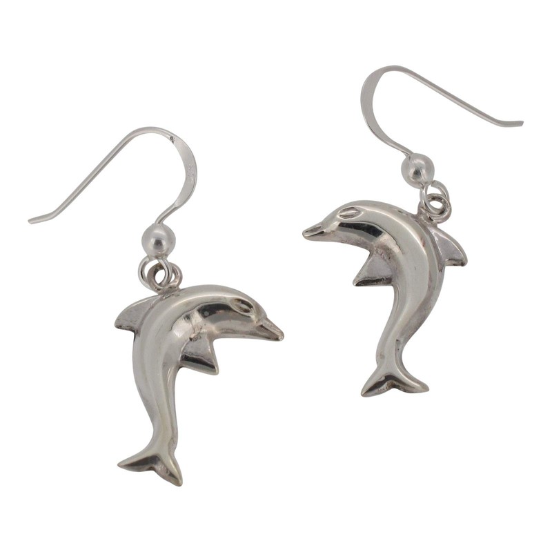 Touch Jewellery 925 Sterling Silver Drop Earrings Dolphin Design