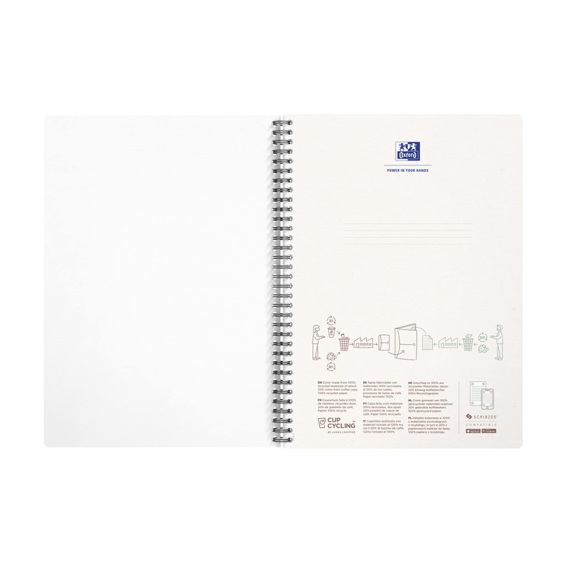 Oxford Spiral Notebook A4 Squared 180 Pages My Rec'Up Recycled