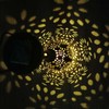 Hanging Solar Light Bronze Iron Metal Hollow Pattern Outdoor Lawn