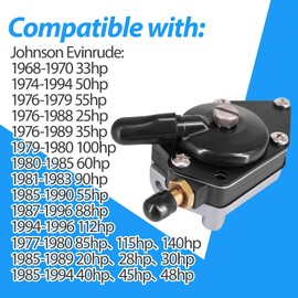 Fuel Pump Fits for Johnson Evinrude OMC BRP Boat Motor Outboard 25 35 50 65 70 75 85 88 90 100 105 115 125 135 140 HP #OE 438556 18-7352