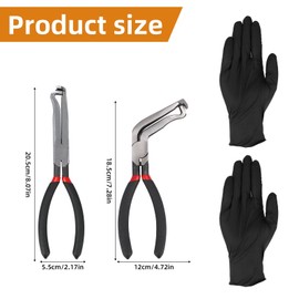 Gosknor 2pcs Electrical Disconnect Pliers for Cars, Electrical Connector Pliers Metal Fuel Line Tools Automotive Hose Disconnect Tools for Push Tab Style Plugs (1 Straight + 1 60° Bend)