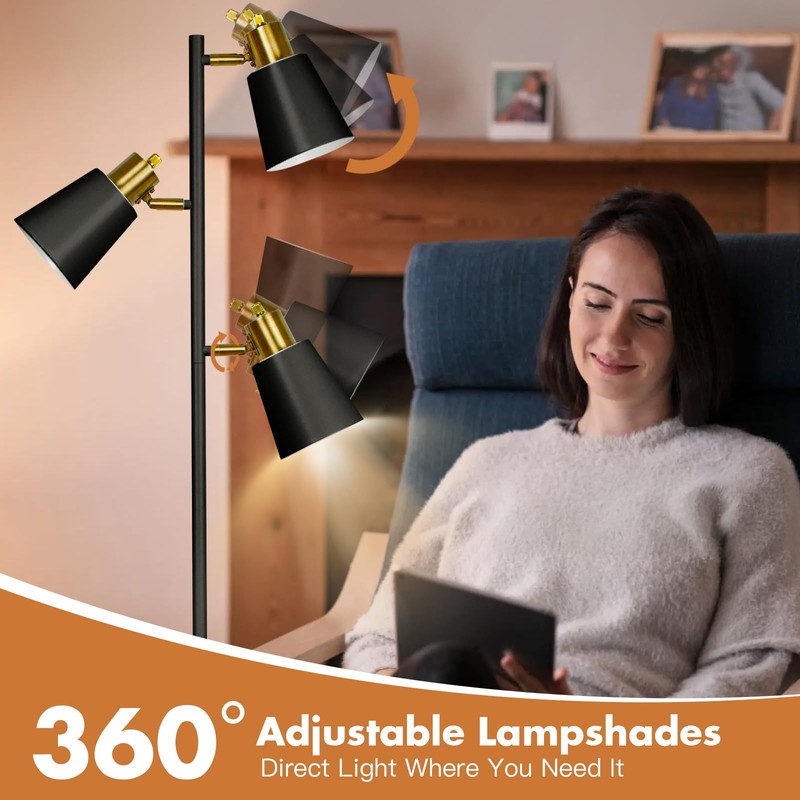 Dimmable Floor Lamp, Tree Floor Lamp Modern Dimmable Standing Lamp,
