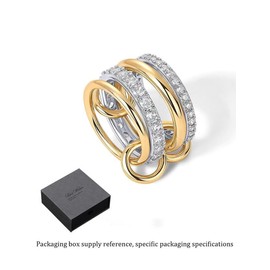 Women's Unique Layered Stackable Rings, Mixed Metal Material, Non-Tarnish, Stylish Casual Women's Jewelry:_Set_11