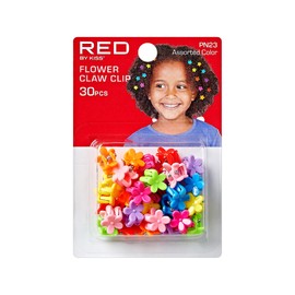 RED by Kiss 30 Pieces Kids Flower Claw Barrettes, Self-Hinge Plastic Hair Clips for Girls Toddler Kids Baby, 80s 90s Cute Colorful Hair Pin Hair Accessories (Flower)