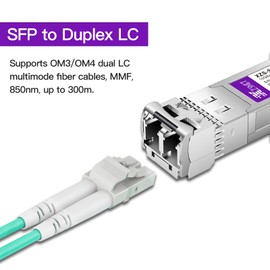 XZSNET 10GBASE-SR SFP+ Transceiver, 10G SFP+ to LC Multimode Fiber Module Compatible with Cisco SFP-10G-SR, Ubiquiti UniFi UF-MM-10G, Mikrotik S+85DLC03D, Meraki, Netgear, D-Link and More, 2 Pack