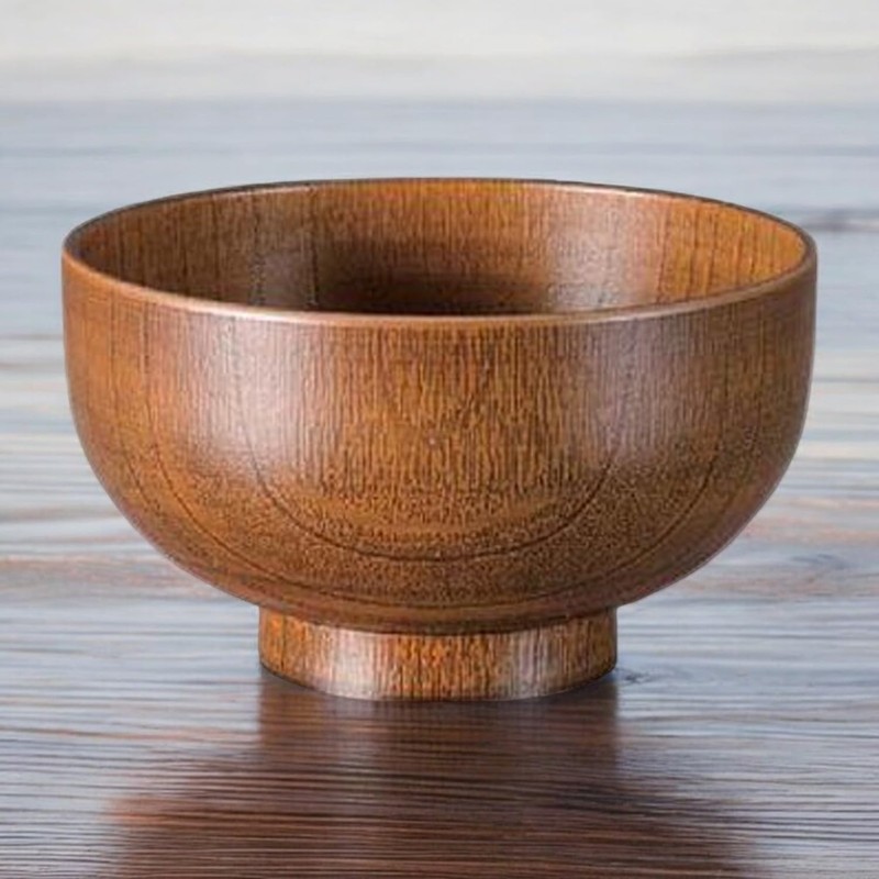 J-kitchens Miso Soup Bowl, Heat Resistant, 110 Meters, Wood Style,
