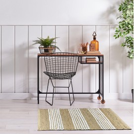 Lucky Brand – Jute Rug | Bridgette Multi Stripe Motif | Rectangular Accent Rug | 100% Natural Jute Fiber | Premium Home Décor | Measures 2'3" X 3'9" | Natural/White