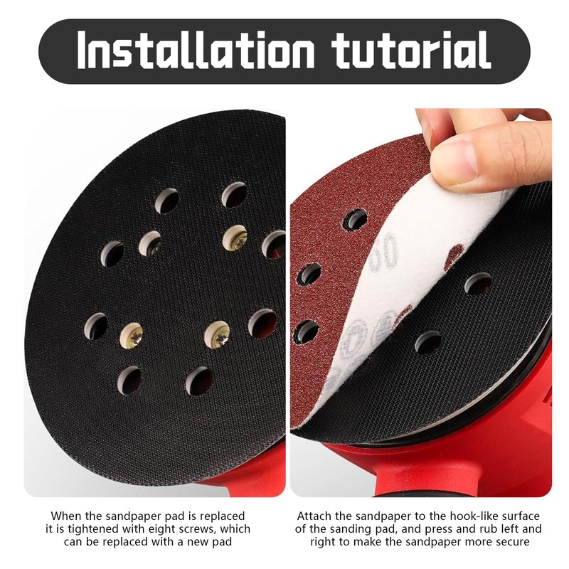 LAINIKE Replacement Sander Backing Pad for Bosch 8 Holes Sanding