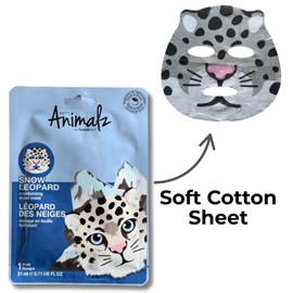 masque BAR Pretty Animalz Animal Character Sheet Mask, Korean Skin Care, Korean Spa Masks for All Skin Types, Spa Gifts, Birthday Party Gifts, Girls' Night, Skincare Party, Snow Leopard Pack of 6