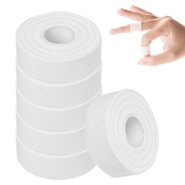 6Rolls Zinc Oxide Tape Strong Adhesion and Breathable 1.25cm x 10m Wrist Finger Tapes Easy to Use Sports Tape Bandage Strapping Tapes for Climbing, Bouldering, Jiu Jitsu, Rowing and Golf(White)