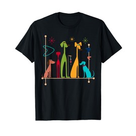 Retro Mid-Century Modern Dogs 50s 60s Style T-Shirt