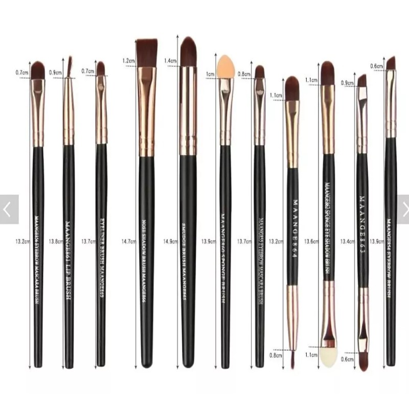 Romo Lux Seguridad Set 22 Brochas Maquillaje Profesional Cepillos Ojos