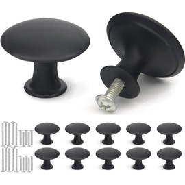 Misuyue Tiradores para muebles (30 mm, 10 unidades), color negro
