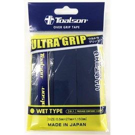 Tennis Spectrum Toalson Ultra Grip Over Grip 3 Pack (Made in Japan) 0.5mm Thick (Dark Blue)