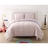 My World Solid Pleated 2-Piece Duvet Set, Twin XL, Lavender/Blush