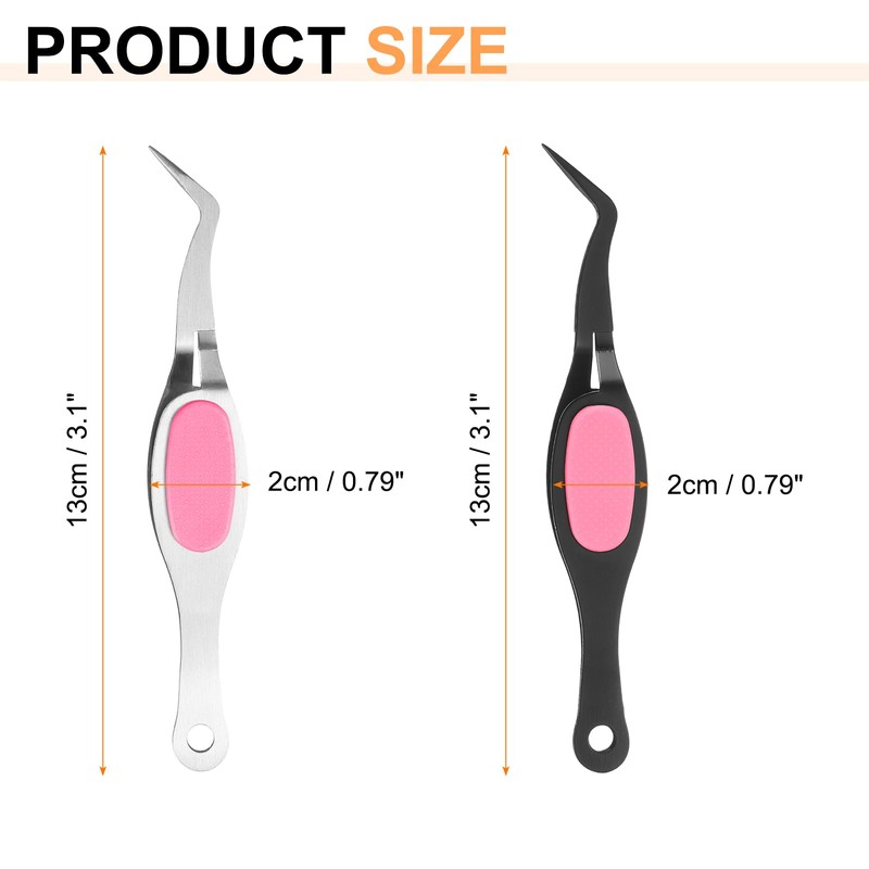sourcing map 2pcs Craft Tweezers Precision Crossing Lock Curved Stainless