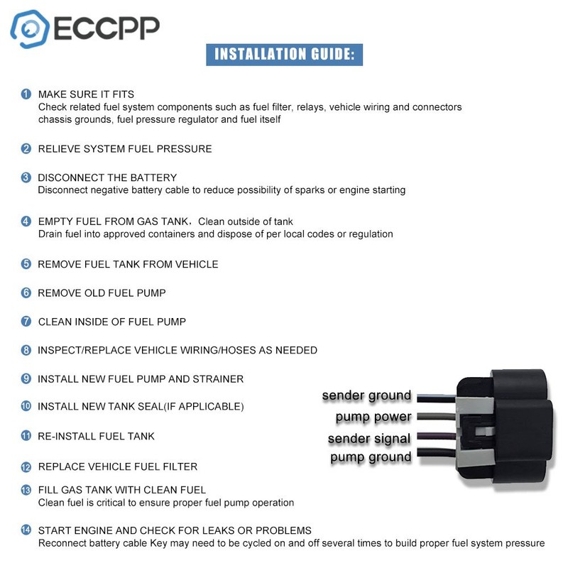 ECCPP Electric Fuel Pump Module Assembly w/Sending Unit Replacement for