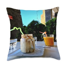 BKK Milkshake, Frappuccino, Orange Juice, Juicy Table for Decor Throw Pillow, 18x18, Multicolor