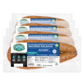 Pederson’s Farms, Old World Kielbasa Rope Pork Sausage, Whole30 (4 Pack, Use/Freeze) 14oz - No Sugar Added, Uncured, Keto Paleo Diet Friendly, No Nitrates Nitrites, Gluten Free, Made in the US