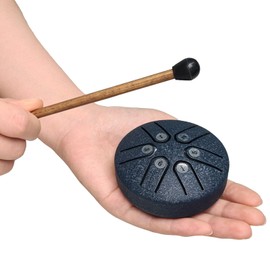 Steel Drums 3 inch 6 Tone Pocket Drums Mini Steel Tongue Drum Yoga Meditation Handpan Drum Musical Instrument for Beginners
