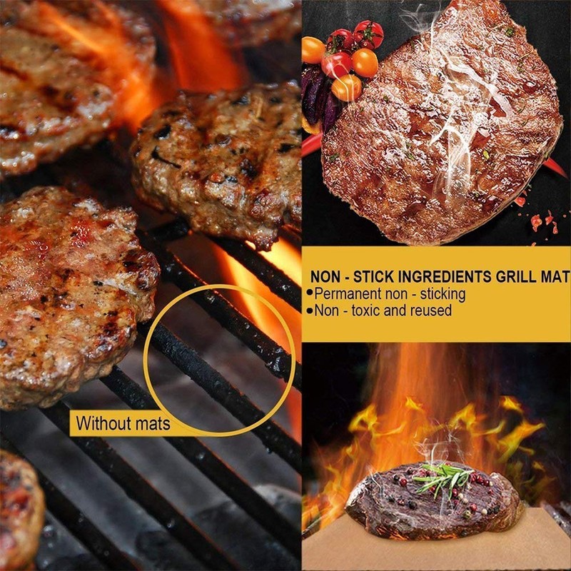 JOKBEN Copper Grill Mat, 5-Pack Heavy Duty Magic BBQ Grill