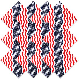 BASICO Bandanas 100% Cotton Head Wrap Multipurpose 6, 12 packs with Free Gift (12pk- American Flag #02)