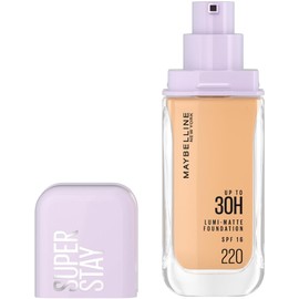 Maybelline Super Stay Lumi Matte Base de Maquillaje Líquida, Alta Cobertura con Acabado Mate Luminoso, Tecnología Lightwear 30H de Duración, Tono 220, 30 ml