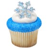 Holographic Glitter Snowflake Cupcake Rings - Set of 24