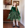 Arshiner Little Girls Green Dress Irregular Hem Tulle Cute Bowknot