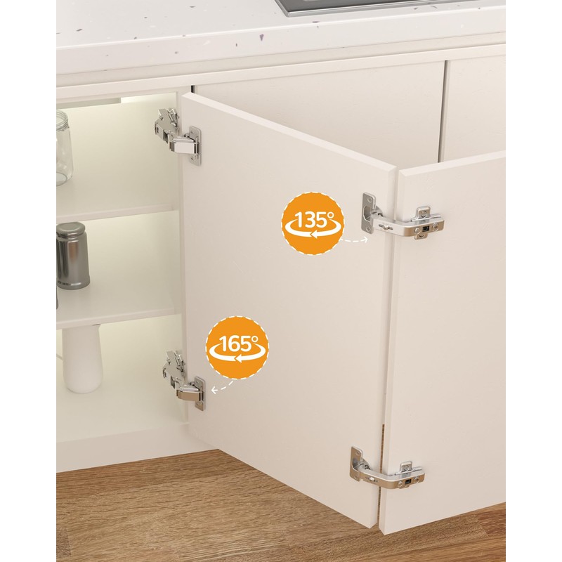 Chibery 2 Pair 135 Degree & 165 Degree Hinges Kit