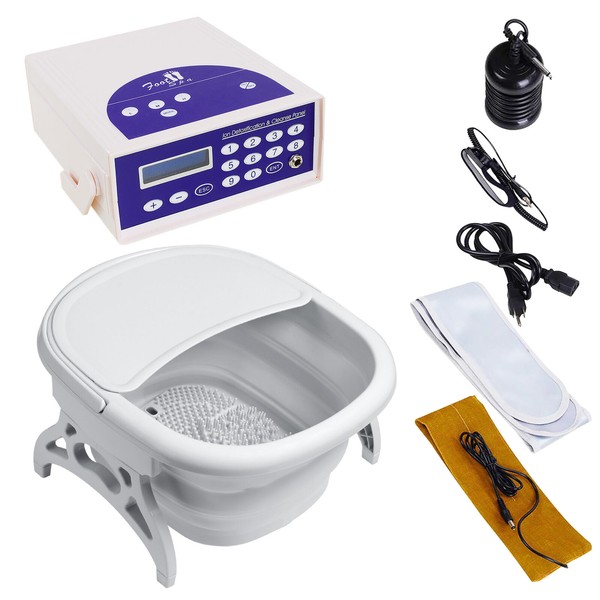 Ionic Detox Foot Bath Machine Foldable Tub Kit with Array Far Infrared Belt Home