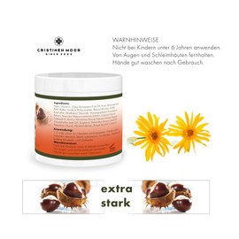 CristinenMoor Devil's Claw Heat Cream Extra Strong with Arnica, 500 ml, Heat Ointment for Neck and Lumbar Area, for Tension of the Muscles and Back