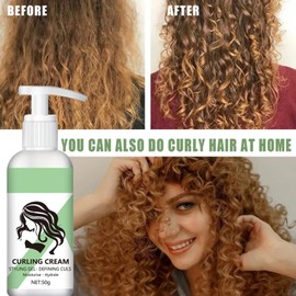 Hppsctink Curl Hair Defining Cream, 50g Creme zur Definition von Locken, Volumenspendende Creme für Lockiges Haar, Feuchtigkeitsspendend Flauschig Langanhaltender Halt, stärken,shampoos