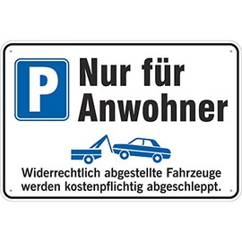 Parking Space Only for Residents Sign 300 x 450 mm Aluminium Composite Material 3 mm Thick