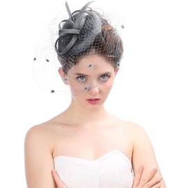 Fascinator Hats Women Girls Hair Clip Elegant Accessory Hair Clip Veil 20s Headpiece Cocktail Tea Party Headpiece Pillbox Headband Hairpin Hair Accessories Wedding Church