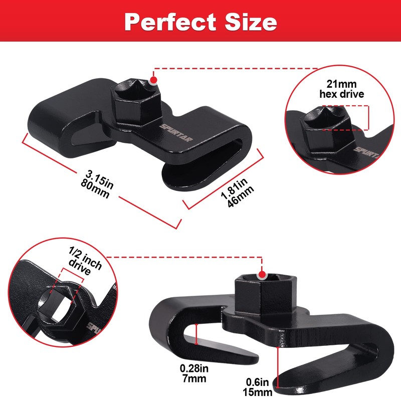Spurtar Wrench Extender Tool, Adjustable Wrench Extender Adapter for 1/2"