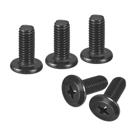 uxcell 20Pcs M5-0.8 x 12mm Flat Round Head Machine Screws, 304 Stainless Steel Phillips Drive Machine Screw, Full Thread, Black Oxide, Furniture Screw Connection Bolt Screw