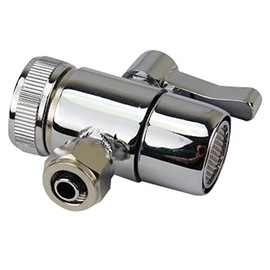 YZM diverter valve for counter top Water Filters Faucet Adapter, 55/64"-27 Female thread with push on 1/4 inch tubing.
