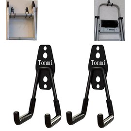 2Pcs Step Stool Hanger Wall Mount, Folding Step Stool Wall Mount Hook, Step Ladder Wall Mount Hanger, Telescoping Wall Mount Ladder Hooks for Home & Office Display & Storage Step Stools Tool (U-Type)