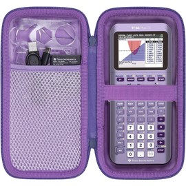 co2CREA Carrying Case for Texas Instruments TI-84 Plus CE Python Enhanced/TI-84/TI-Nspire CX II CAS/TI-Nspire CX II/TI-83 Plus/TI-89 Titanium/TI-85/TI-86 Color Graphing Calculator, Iris Purple Case