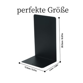 Deefongo Pack of 4 Bookends, 20.5 x 13.5 x 9.3 cm, Metal Bookends, Heavy Bookend for Office, School, Home, Library