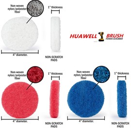 HUAWELL - Juego de cepillos para taladro exfoliante, almohadillas con extensor de 15,2 cm para el hogar, la cocina, el baño, suministros de limpieza, limpiador de lechada (ultra negro)