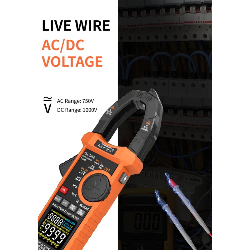 Aicevoos Inrush Digital Clamp Meter Multimeter 1000A TRMS 6000 Counts,