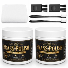 Brass Polish & Copper Cleaner Kit with Brush, Non-Abrasive Shine