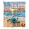Riyidecor Beach Turtle Shower Curtain 60Wx72H Inch Bible Verse Curtain