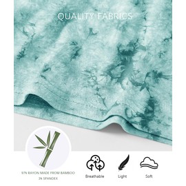 Jimonda Kids Soft Rayon From Bamboo Sleepwear Short Sleeve Boys Girls Pajama Outdoor 4-Piece tops&shorts Casual sets Tie Dye PJ(Green&Coffee,4T)