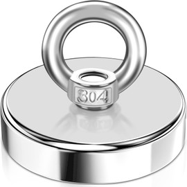 Magnets Strong 75 mm, Neodymium Magnets Extra Strong 320 kg (705 lbs) Magnetic Fishing, Super Strong Fishing Magnet with Hole for Home, Workshop, for Magnetic Fishing in Lakes, Lawn, Ocean, Pack of 1