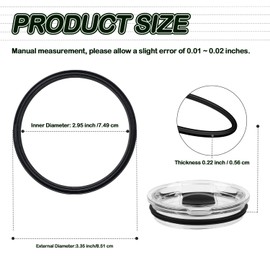 Rubber Seal Replacement Gasket for Yeti 30 oz Tumbler Lids, 6 Pcs Leak-Proof O Ring Gaskets with 1 Pcs Tweezer Compatible with 30/32 oz Tumbler, 14 oz Mug, 26 oz Cup and 35/42 oz Straw Mug